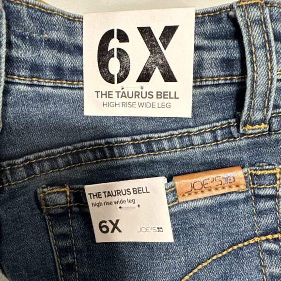 Joe's Girls The Taurus Bell Jeans High Rise Wide Leg Split Hem Size 6X Stretch - Picture 6 of 13